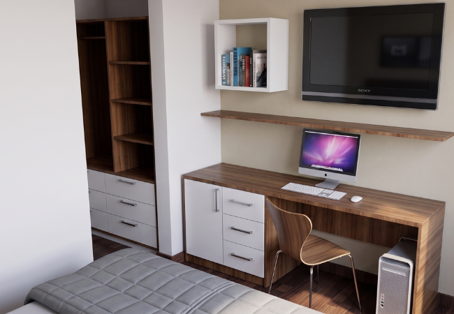 Diseño de escritorio de dormitorio