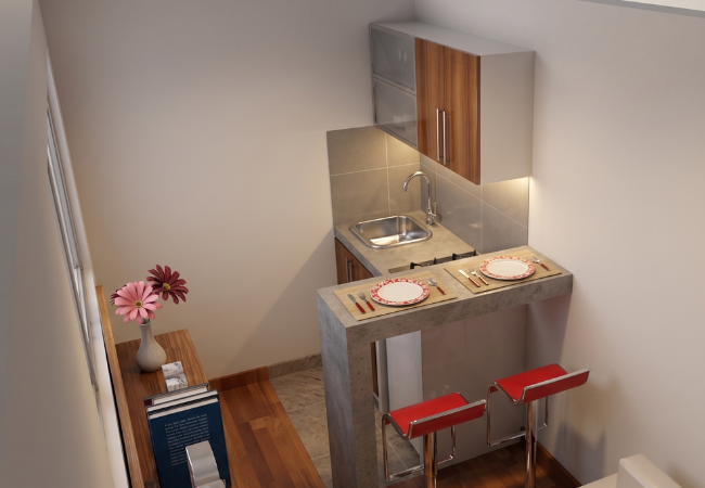 Diseño de Kitchenette para minidepartamento