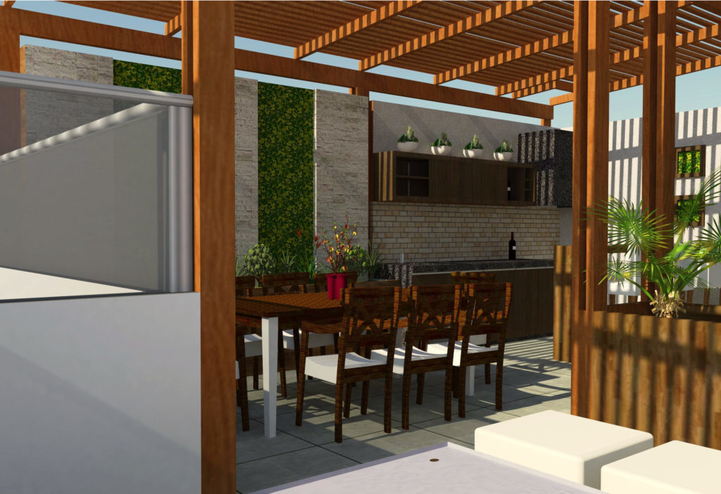 Diseño de comedor de terraza