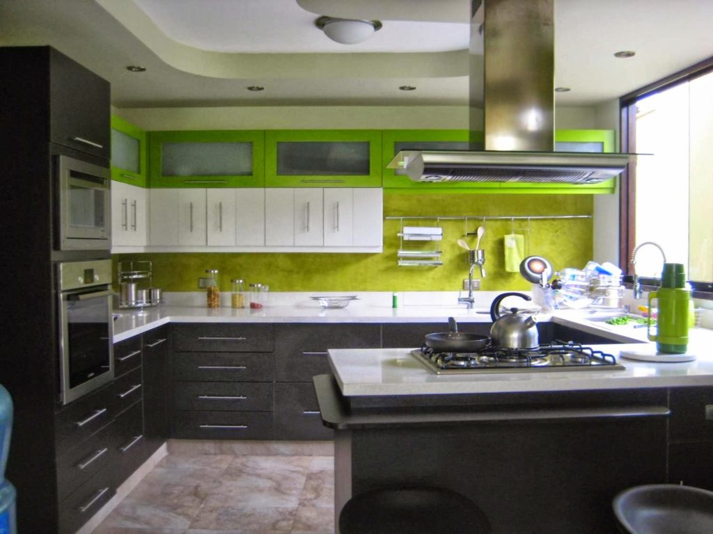 cocina verde elegante