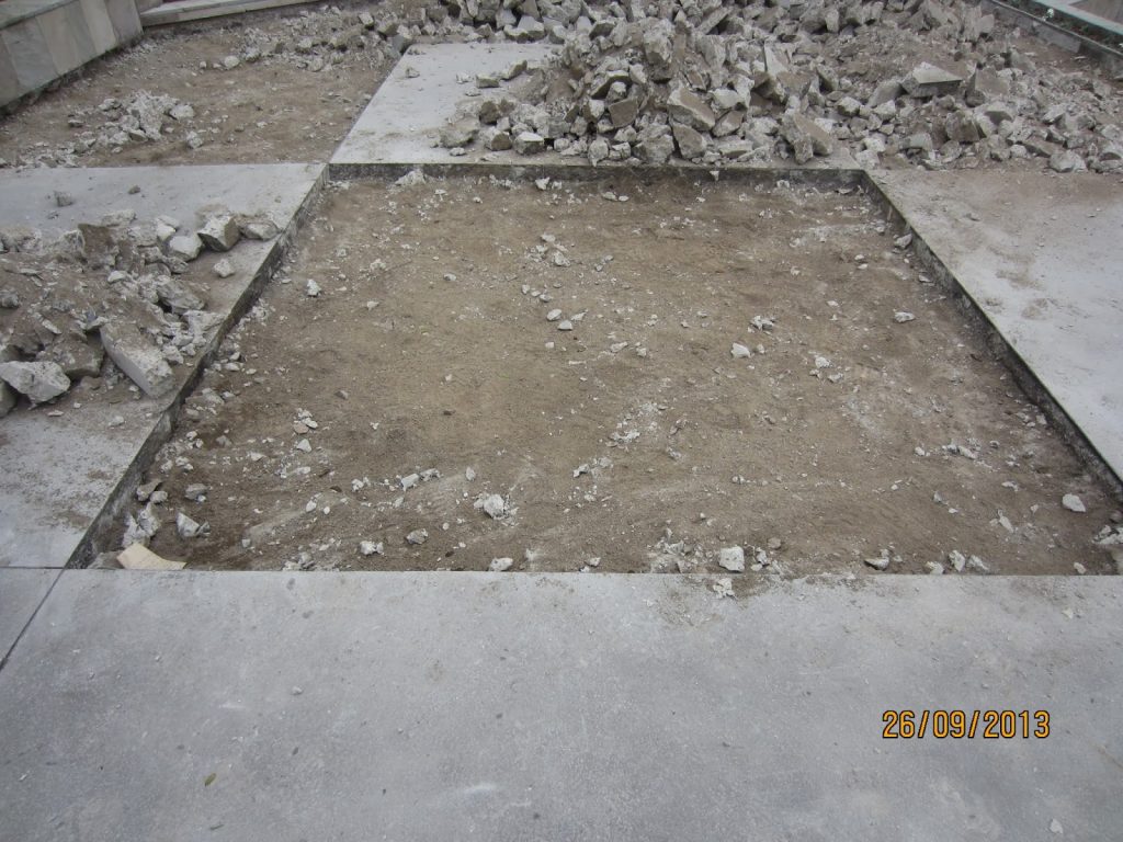 Piso de concreto demolido