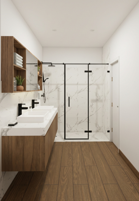 Lavadero y ducha de baño