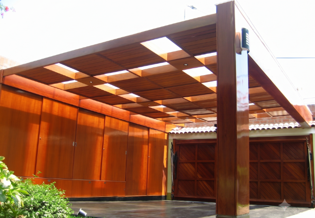 Techos de estacionamientos de madera