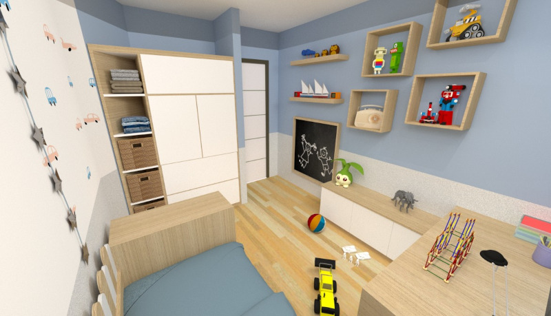 Diseño de dormitorio de un niño pequeño 