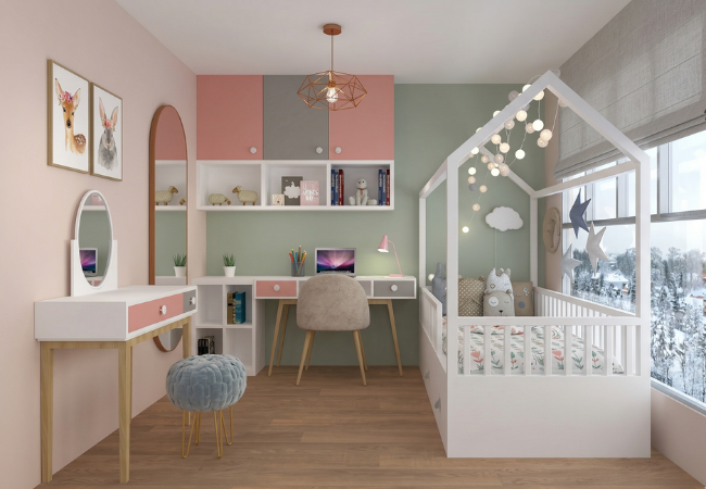 Diseño de dormitorio de niña pequeña
