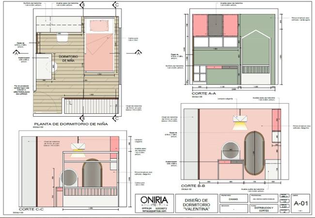 Diseño de dormitorio de niña pequeña