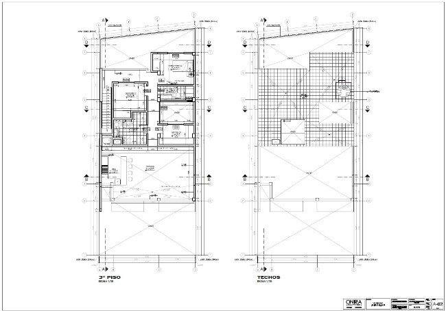 Plano de tercer piso y techo