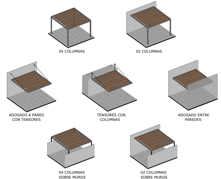 estructuras para techos sol y sombra de aluminio