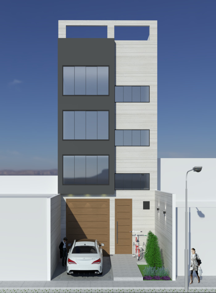 Fachada de edificio con licencia de contruccion en la urbanizacion Apolo en La Victoria