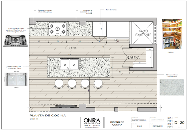 Plano de distribución de cocina 