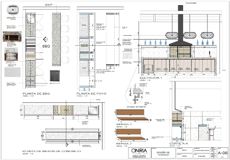 Planos de estación de parrilla 