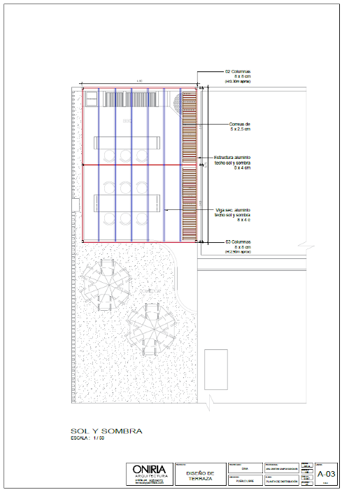 Plano de techo sol y sombra de aluminio 