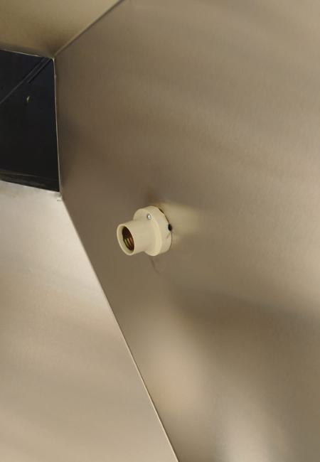 Soquete para interior de campana rectangular de acero inoxidable