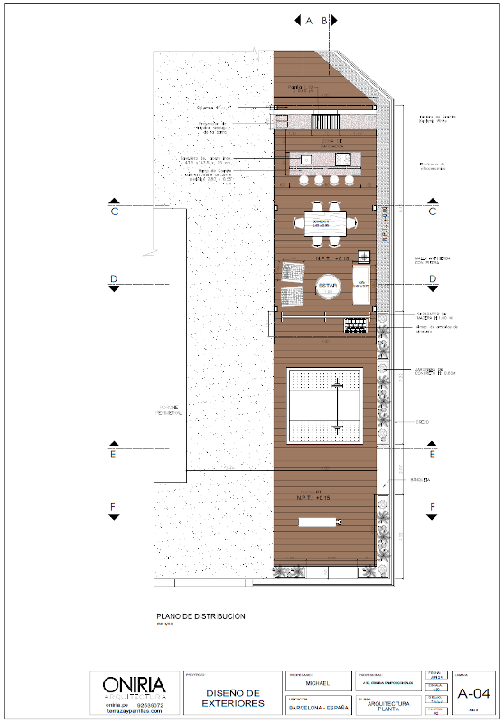 Plano de proyecto de terraza en Barcelona