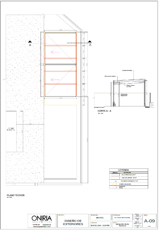 Plano de techos del proyecto 