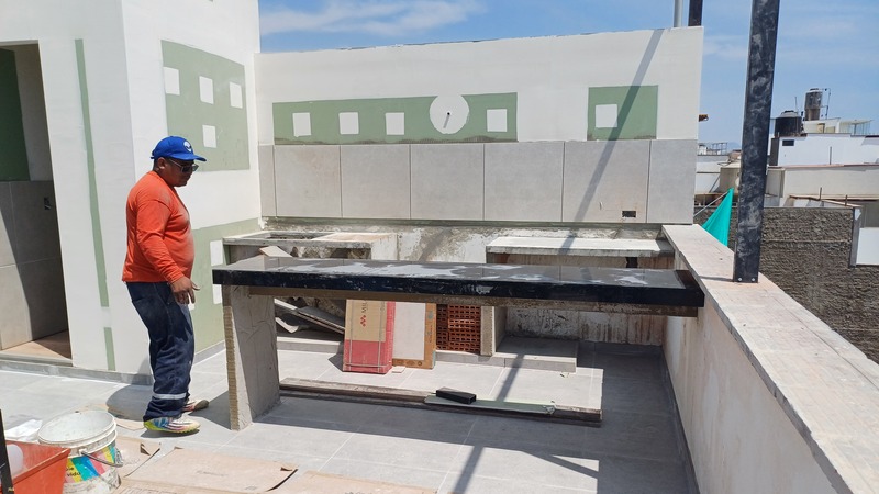 Instalación de granito es estacion de parrilla 