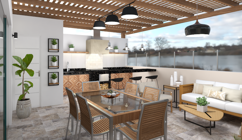 Terraza de departamento de playa