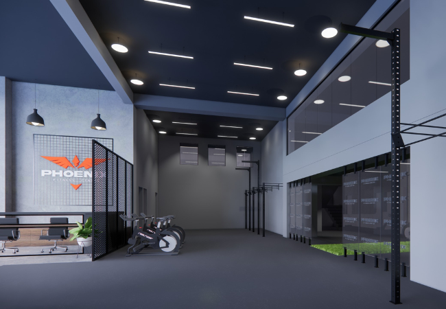 Diseño de area de maquinas de un gimnasio