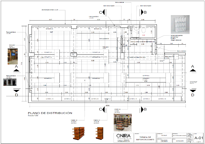 Plano de distribución de tienda de importaciones