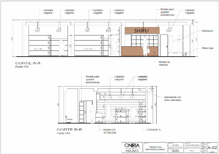 Diseño de Tienda de Importaciones - Oniria Arquitectura