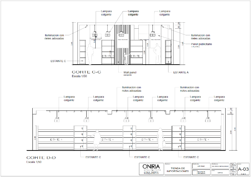 Plano de cortes de local comercial 