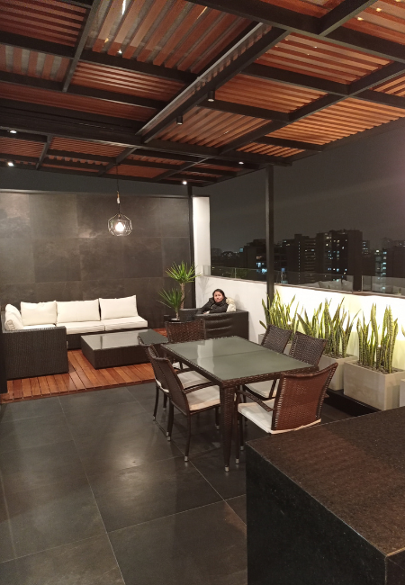 Sol y sombra de alumino tacto madera