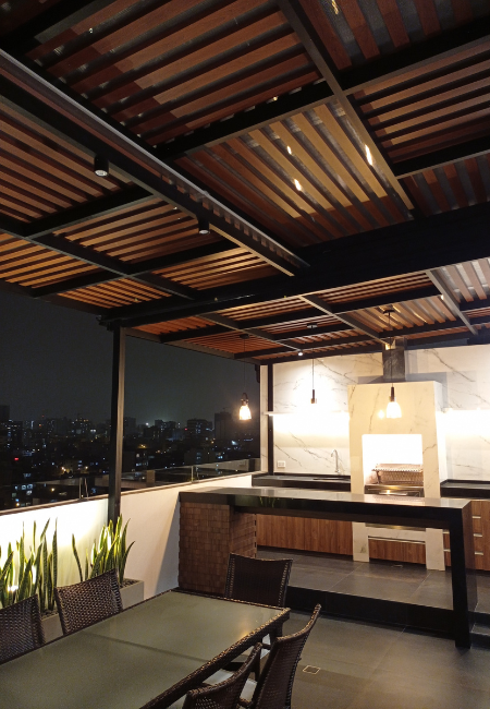 Sol y sombra modelo damero de aluminio 