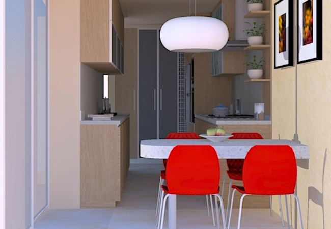 Comedor de cocina lineal
