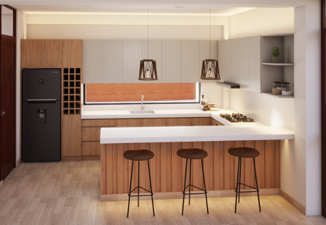 Diseño de cocina para casa en Huaral 