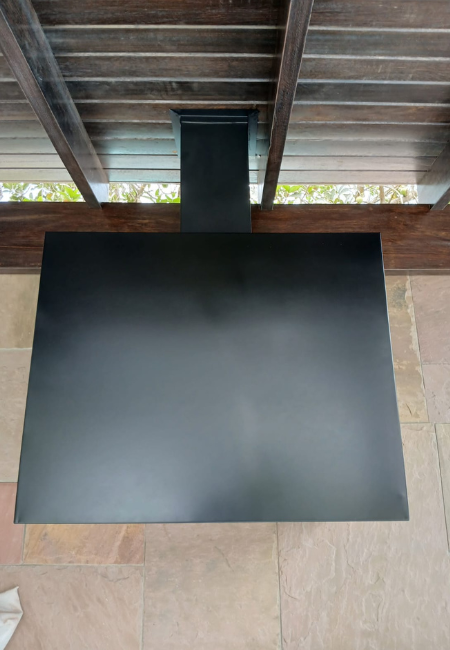 Campana rectangular negra para parrilla 