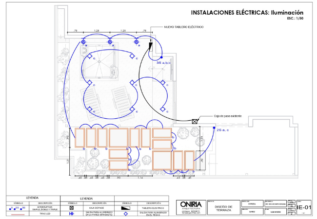 Plano de iluminación de terraza