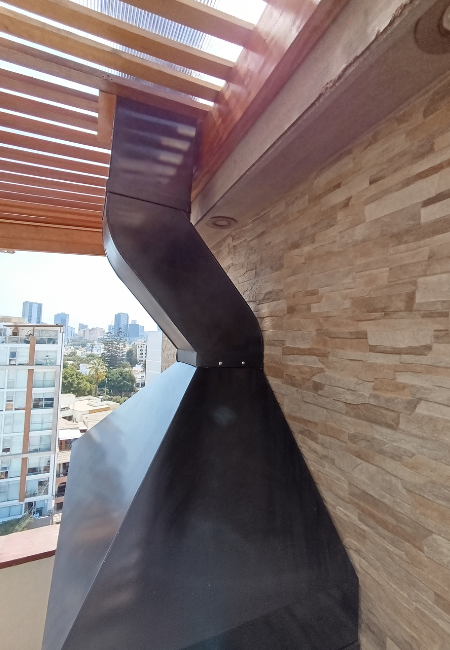 Detalle de curva de ducto de campana