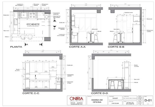 Planos del kitchenette de proyecto